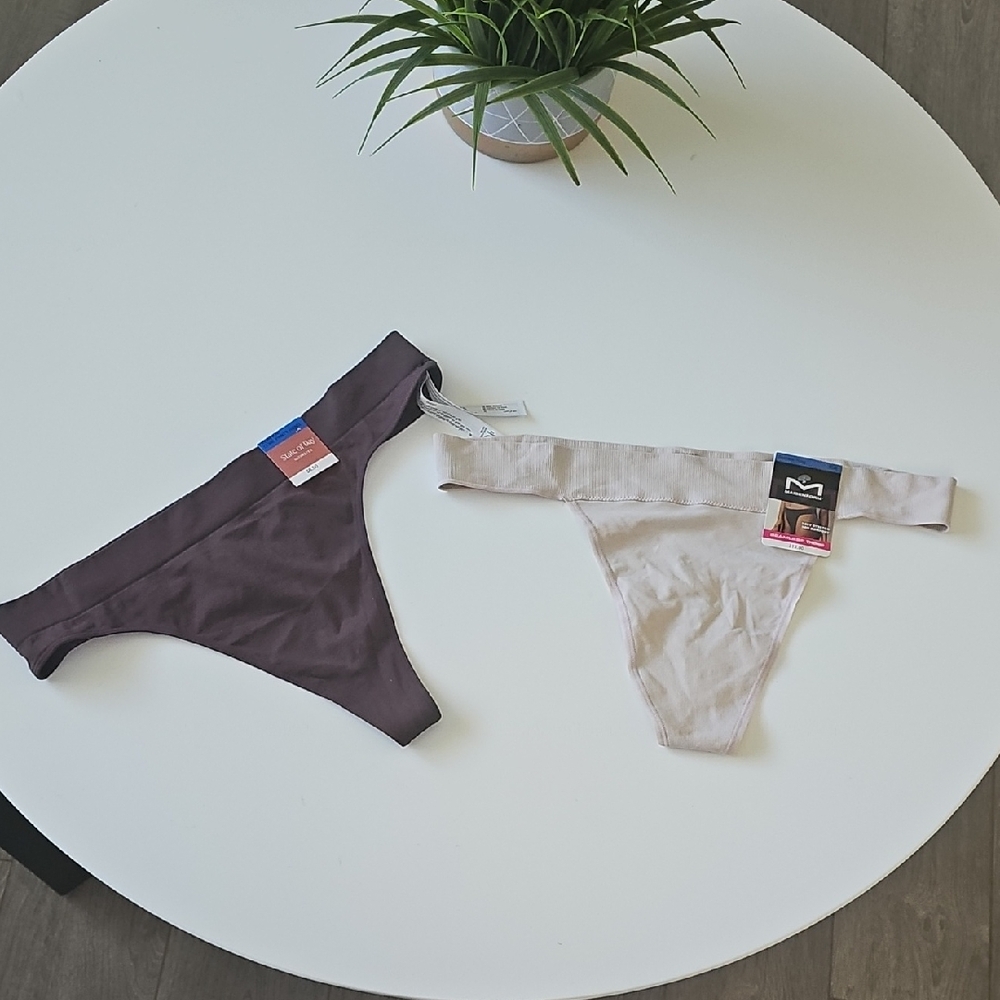 NWT! Seamless Thong Bundle Brown And Cream